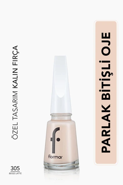 Klasik Parlak Bitişli Yüksek Pigmentli Oje -nail Enamel- 305 Beıge Latte New- 8682536035835 ürün görseli