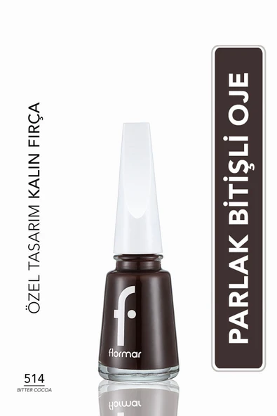 Klasik Parlak Bitişli Yüksek Pigmentli Oje - Nail Enamel -514 Bıtter Cocoa New- 8682536036382