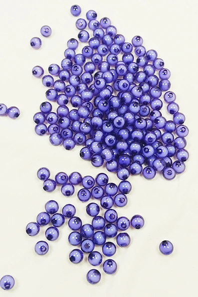 Yuvarlak Boncuk İçten Boncuklu Bileklik Çanta Boncuğu 8 mm 50 gr Eflatun - BNC472