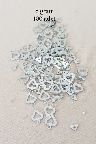 Oya Abiye Bileklik Kolye Pleksi Metalik Plastik Pul Gümüş Renk 8 gram 100 adet - BNC511