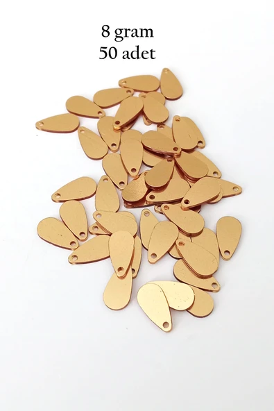 Oya Abiye Bileklik Kolye Pleksi Metalik Plastik Pul Altın Renk 8 gram 50 adet - BNC484