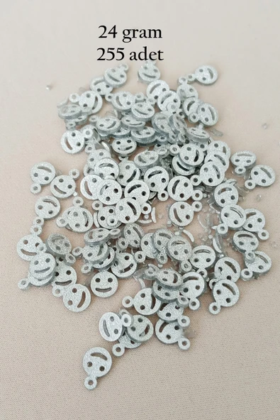 Oya Abiye Bileklik Kolye Pleksi Metalik Plastik Pul Gümüş Renk 24 gram 255 adet - BNC585