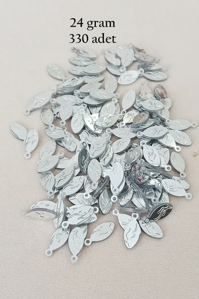 Oya Abiye Bileklik Kolye Pleksi Metalik Plastik Pul Gümüş Renk 24 gram 330 adet - BNC575