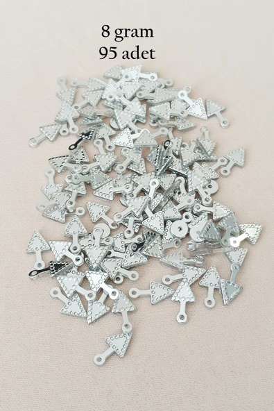 Oya Abiye Bileklik Kolye Pleksi Metalik Plastik Pul Gümüş Renk 8 gram 95 adet - BNC505
