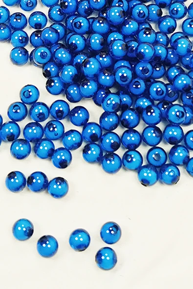 Yuvarlak Boncuk İçten Boncuklu Bileklik Çanta Boncuğu 8 mm 50 gr Mavi - BNC468 - 2