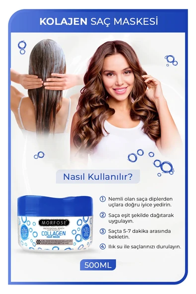 Kolajen Saç Maskesi 500 ML - Zayıf ve Kırılgan Saçlar İçin - mrfs - 3