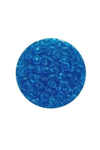 Dökme Cam Kum Boncuk (8/0) 3 mm - 20 Gram - Şeffaf Deniz Mavi - BNC180 - 2