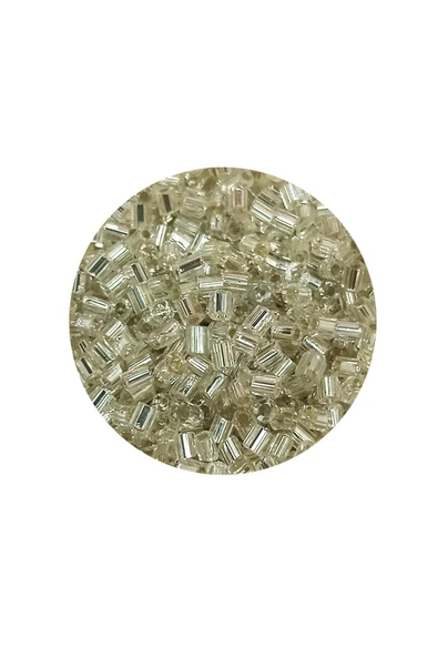 Kesme Cam Boncuk 2mm - 20 Gram - Şeffaf Gümüş -BNC330 - 2