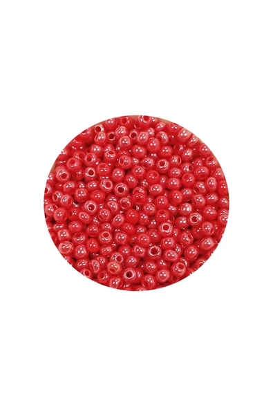 Dökme Cam Kum Boncuk (11/0) 2 mm - 60 Gram -  Kırmızı - BNC039 - 2