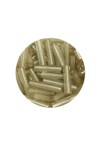 Uzun Boru Kesme Boncuk Çap 2mm Uzunluk 10 mm - 20 Gram - Şeffaf Bej - BNC237 - 2