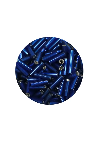 Uzun Boru Kesme Boncuk Çap 2mm Uzunluk 10 mm - 20 Gram - Lacivert - BNC233 - 2