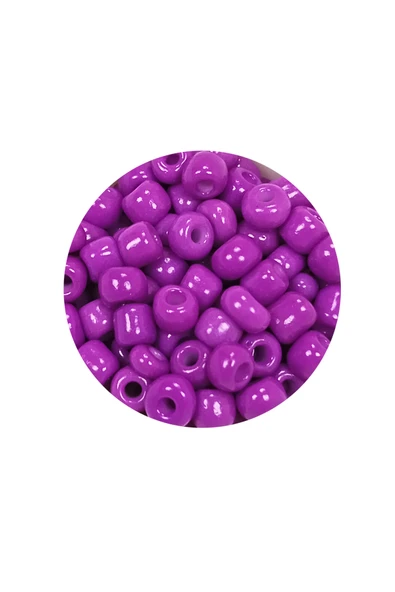 Dökme Cam Kum Boncuk Büyük Boy (6/0) 4 mm - 60 Gram - Koyu Eflatun - BNC123 - 2