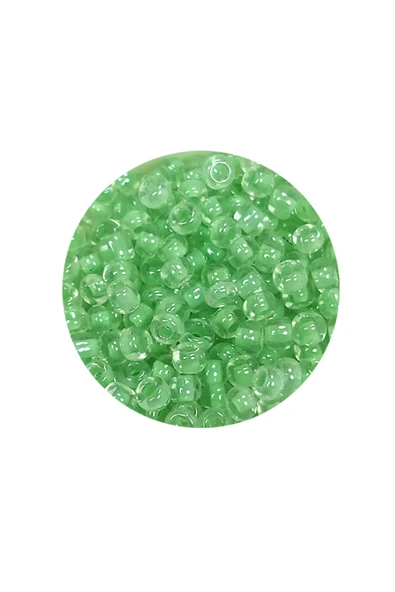 Dökme Cam Kum Boncuk (8/0) 3 mm - 60 Gram - Şeffaf Açık Yeşil - BNC191 - 2