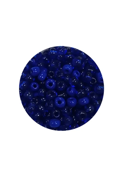 Dökme Cam Kum Boncuk (8/0) 3 mm - 20 Gram - Koyu Mavi - BNC178 - 2
