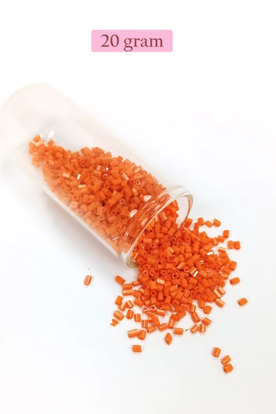Kesme Cam Boncuk 2mm - 20 Gram - Turuncu -BNC305 - 1
