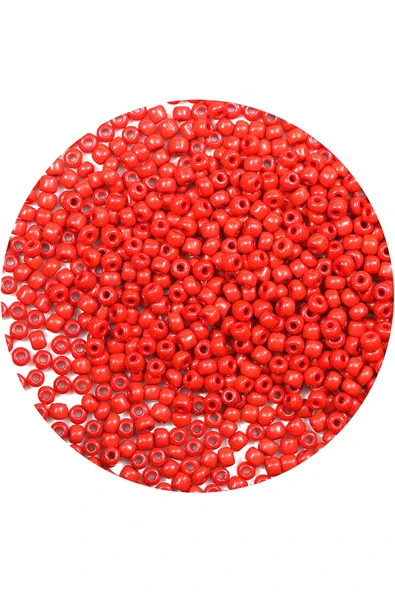 Koyu Turuncu Renk 4 mm Yaklaşık 1100 adet / 100 gram Cam Boncuk Oya Yazma Bileklik ve Kolye - 3