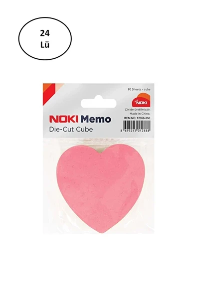 Noki 75x75 mm 80 Yaprak Yapışkanlı Not Kağıdı Kalp Şekilli - 1