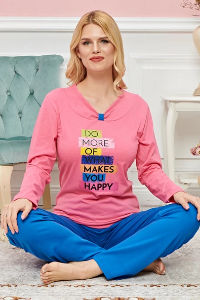 Bayan Uzun Kollu Pijama Takımı Model no 7598 - 2