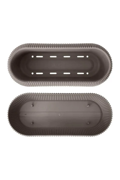 Omnipazar KRS Mercan Dekoratif Sukulent Kaktüs Plastik Saksı Takımı 6'lı Set Kahverengi - Resim 6