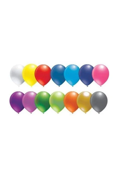 Karışık Renkli Metalik Süsleme ve Parti Balonu 12 Inch 40 Adet - 2