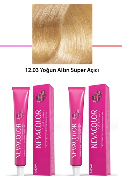 2 li Set Premium 12.03 Yoğun Altın Süper Açıcı - Kalıcı Krem Saç Boyası 2 X 50 g Tüp - 1