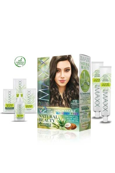 2 Paket Natural Beauty Amonyaksız Saç Boyası 7.11 Yoğun Küllü Kumral - 2