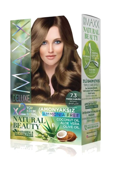 2 Paket Natural Beauty Amonyaksız Saç Boyası 7.3 Fındık Kabuğu - 4