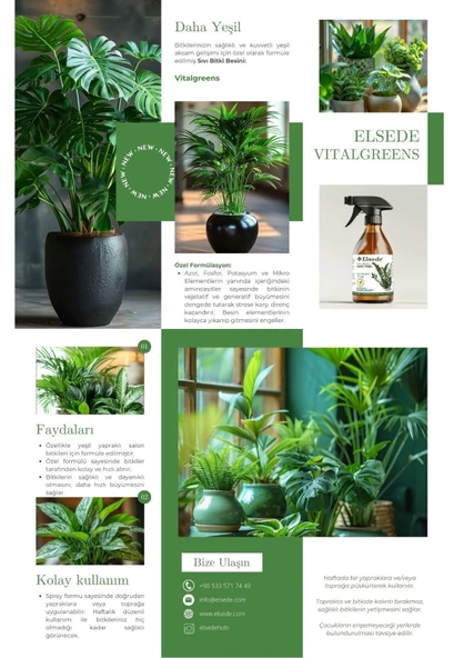 ELSEDE Vitalgreens Sprey - Daha Yeşil Bitkiler Için - Resim 2