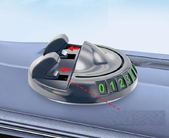 360° Dönebilen Yapışkanlı Numaratörlü Araç Telefon Tutucu - 5