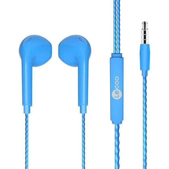 Lenovo Lecoo EH104BL 3.5 Mm Jacklı Kablolu Kulak İçi Mikrofonlu Kulaklık Mavi - 2