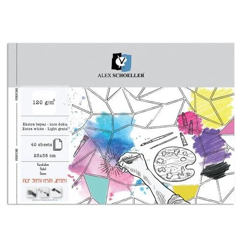 Alex Schoeller Resim Defteri Spiralli 35x50 Cm 120 Gr 40 Lı  ALx-0787