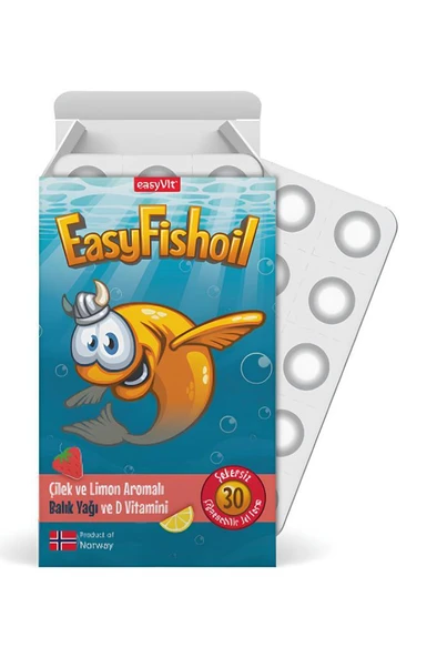 EasyVit EasyFishoil Omega 3 Çilek ve Limon Aromalı 30 Tablet
