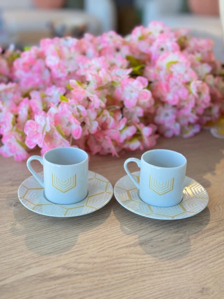 Porland Tamina Desen6 4 Parça 2 Kişilik Kahve Fincanı 90cc