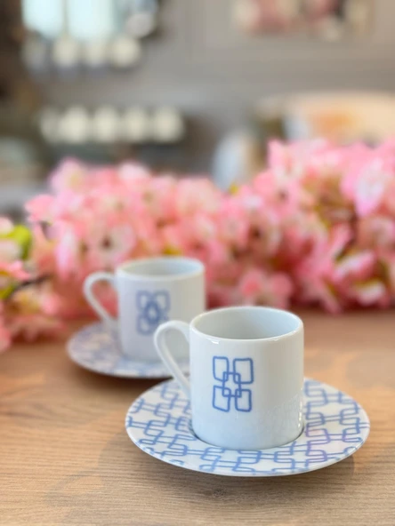 Porland Tamina Desen5 4 Parça 2 Kişilik Kahve Fincanı 90cc ürün görseli 1