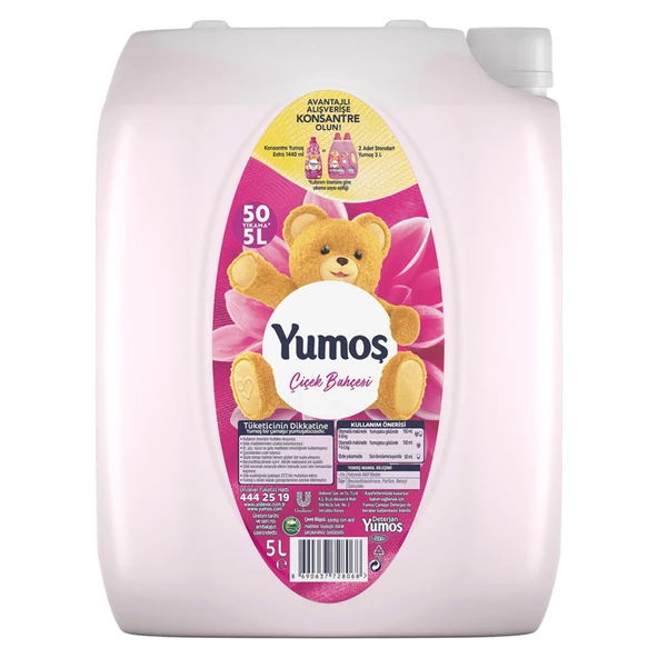 Yumoş Çamaşır Yumuşatıcısı Çiçek Bahçesi 5 LT 50 Yıkama - 1
