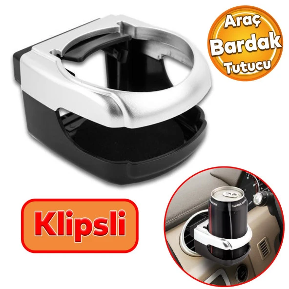 Oto Otomobil Araç Araba İçi Bardak Kutu İçecek Tutucu Yüksek Tip Aparat Klipsli