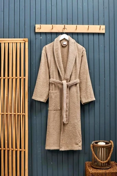 Polo Life Kutulu Bamboo Tek Bornoz Şalyaka-Bej (XL Beden) - 2