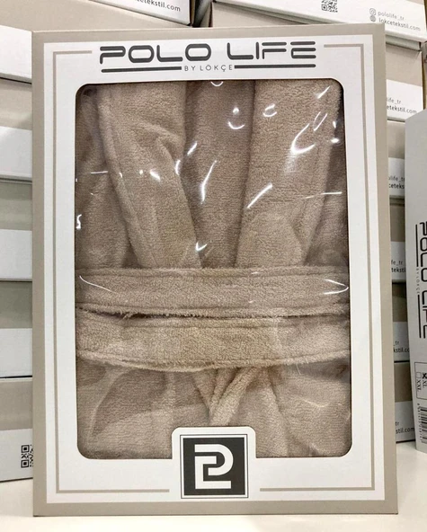 Polo Life Kutulu Bamboo Tek Bornoz Şalyaka-Bej (XL Beden)