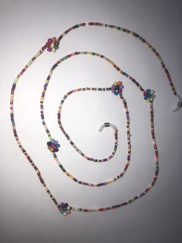 RENKLİ ÇİÇEKLİ GÖZLÜK İPİ GÖZLÜK ASKISI