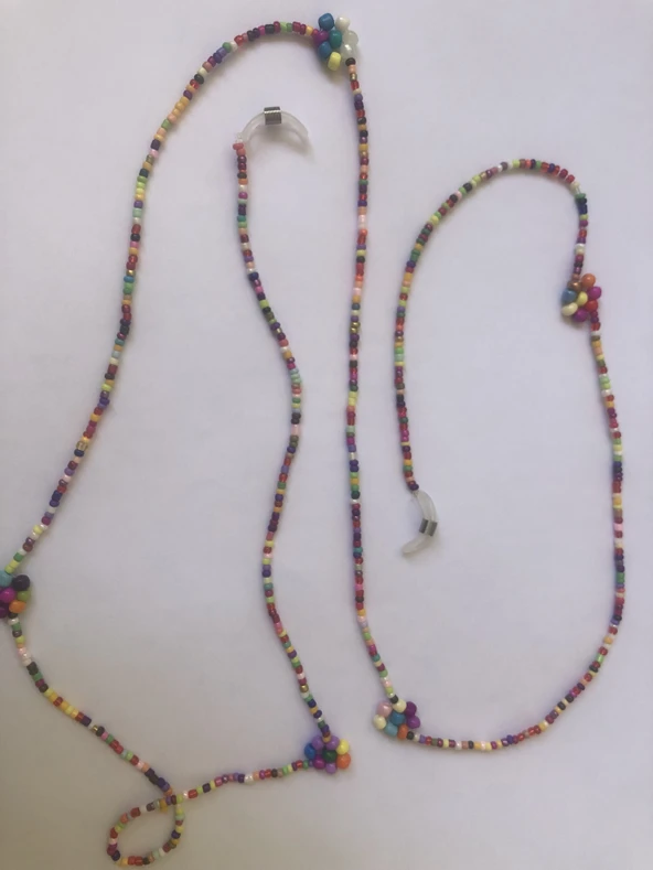 RENKLİ ÇİÇEKLİ GÖZLÜK İPİ GÖZLÜK ASKISI - 5