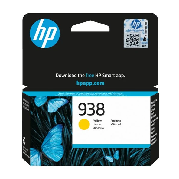 HP 938 4S6X7PE Sarı Kartuş