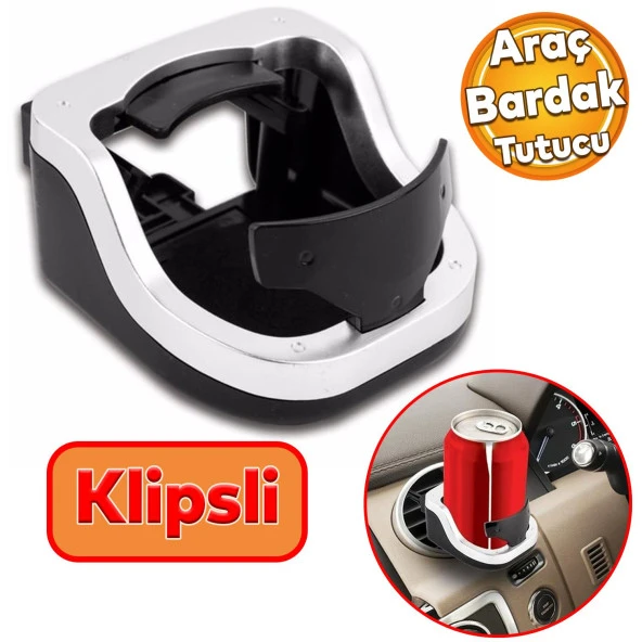 Araç Araba Otomobil Oto Bardak Tutucu Geçmeli Tip Klipsli