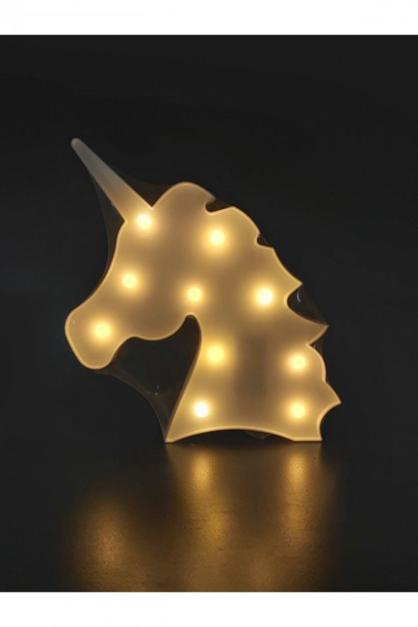 Dekoratif Led ışıklı Beyaz unicorn masa duvar gece lambası
