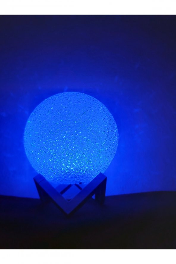 Yıldız saçan led ışıklı Pembe renk değiştiren dolunay gece lambası