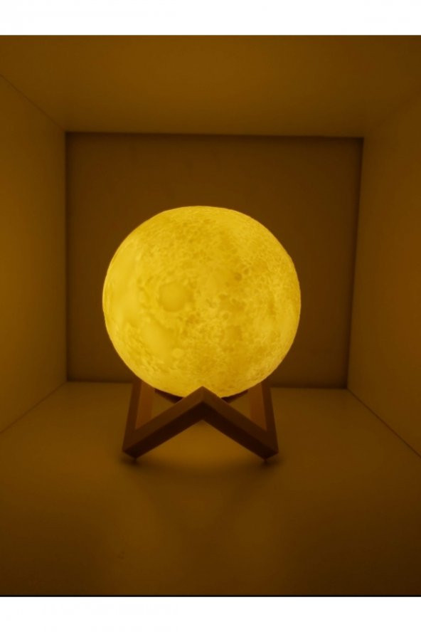 3D Led Sarı dolunay gece lambası