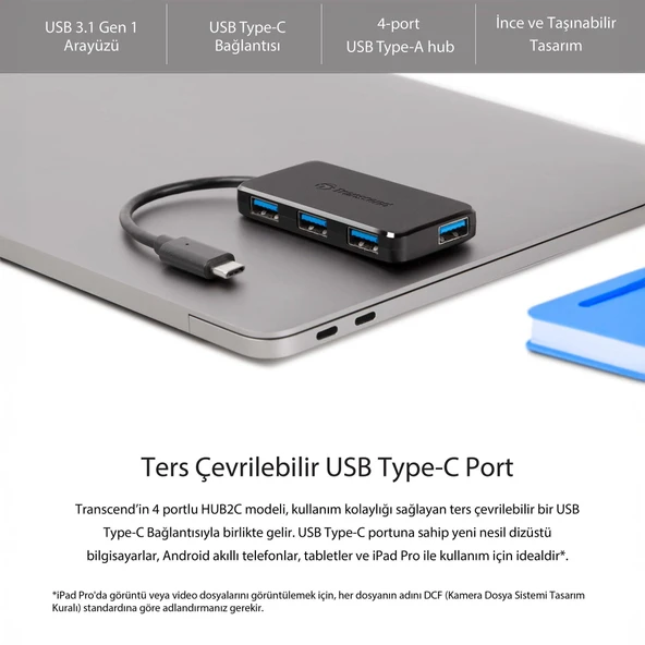 Transcend TS-HUB2C  USB-C Cihazlarınız İçin 4 Portlu USB 3.1 HUB - 3
