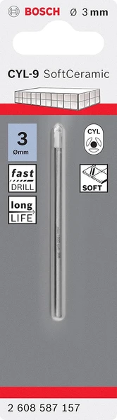 Bosch cyl-9 Serisi Seramik Matkap Ucu 3x70 mm ürün görseli