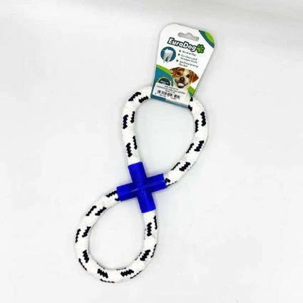 Eurodog Diş İpi Halka Sekiz Şekil Mavi Beyaz Köpek Oyuncağı 25 cm