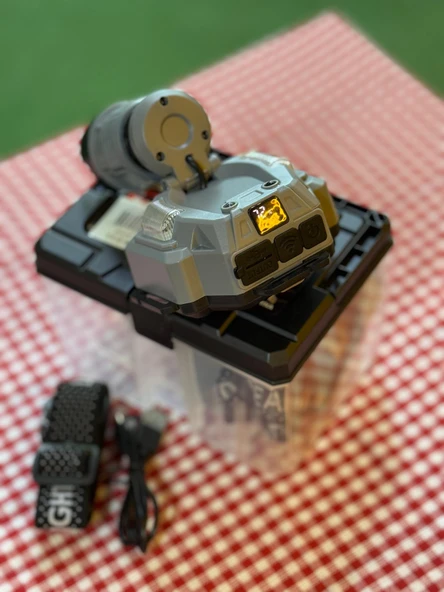 CEZRİ Kutulu Kafa Lambası Zoomlu, Powerbanklı, Sensörlü, Oynar başlıklı, Çakarlı - Resim 4