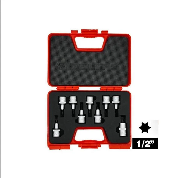 İzeltaş 1/2"60 mm Lokmalı Tork Uç Takımı 9 Parça - İzeltaş 1113006009